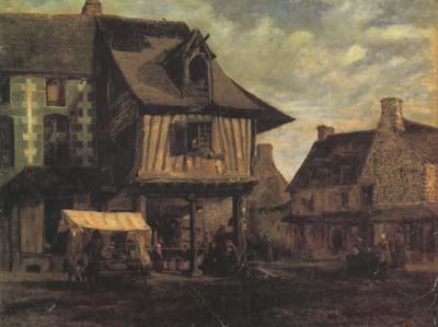 Theodore Rousseau Marketplace in Normandy (san04) oil painting picture
